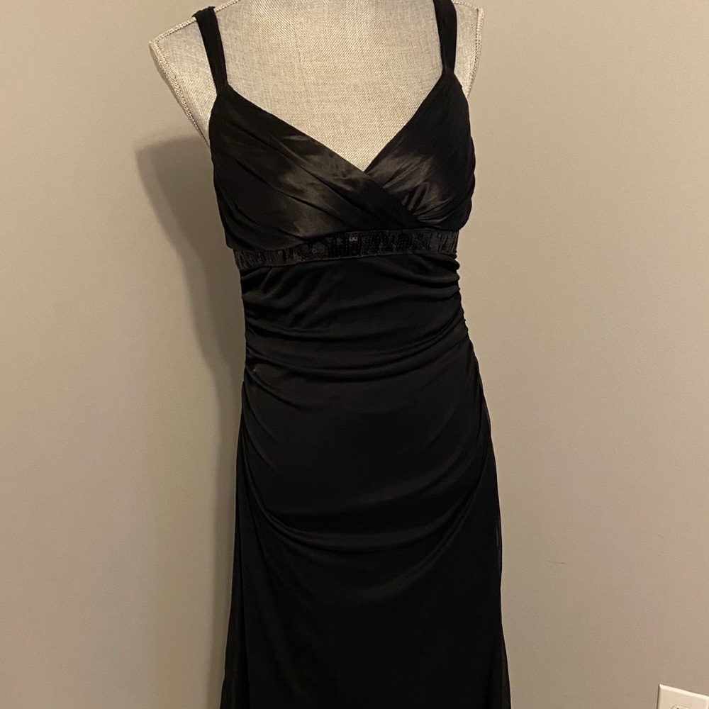 Black high-low cocktail dress